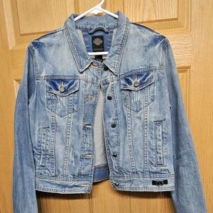 Harley-Davidson Light Blue Denim Jean Jacket - Women's Trucker